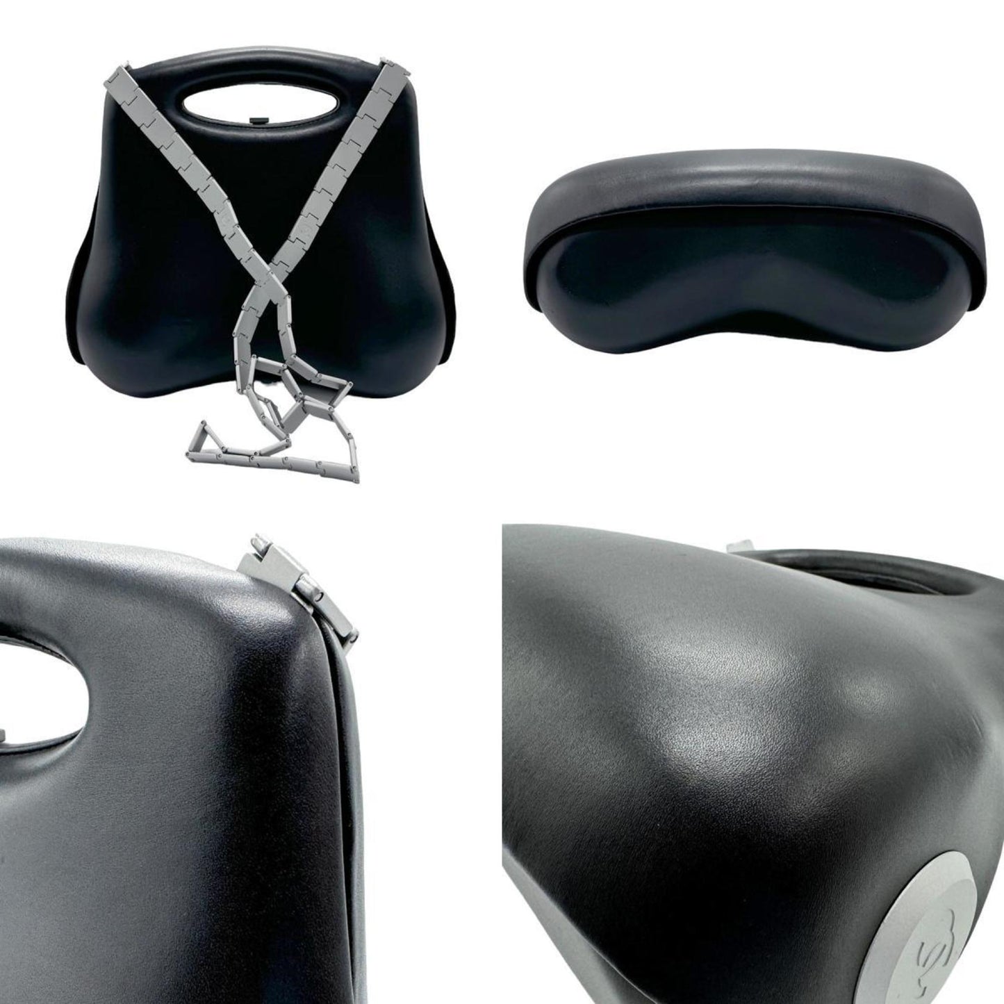 CHANEL Shoulder Bag Handbag Hip Leather Black Women's n0041