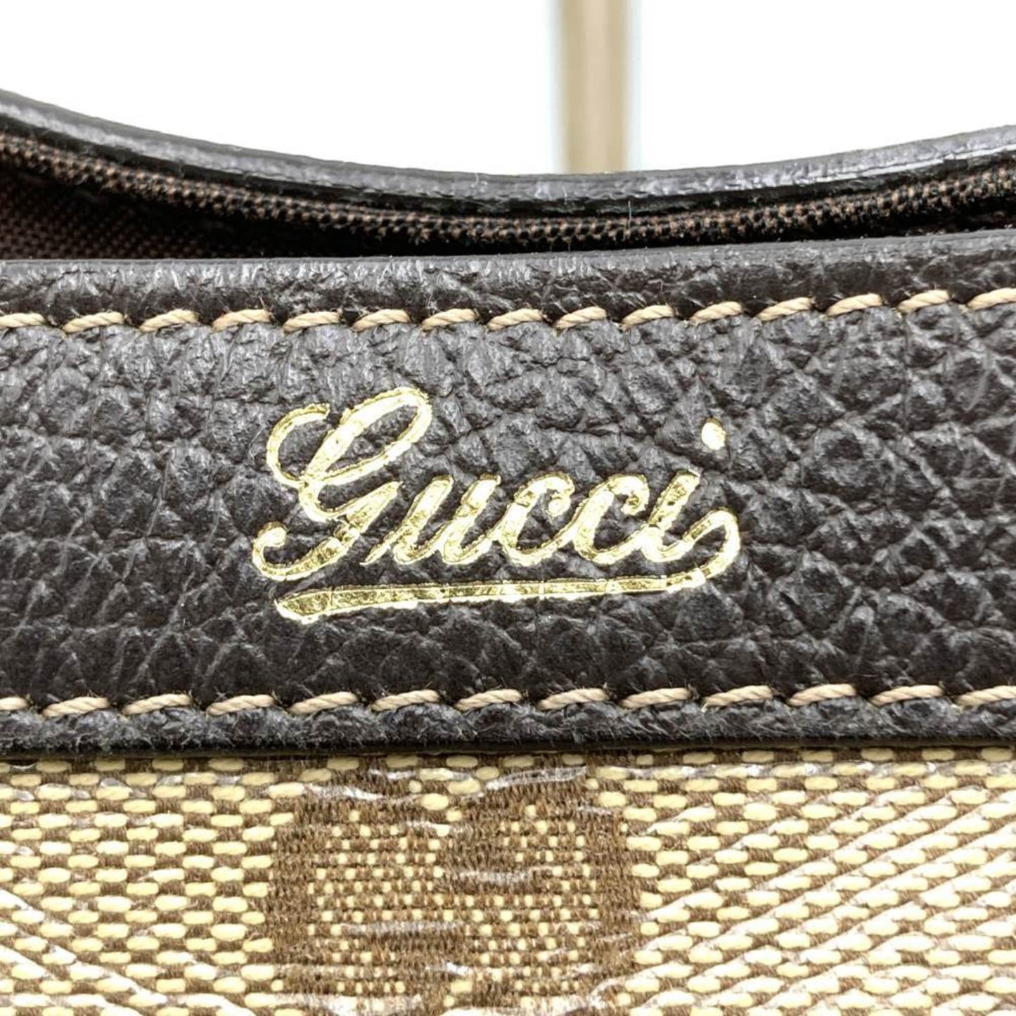 Gucci Beige Gg Crystal Leather Tote Bag