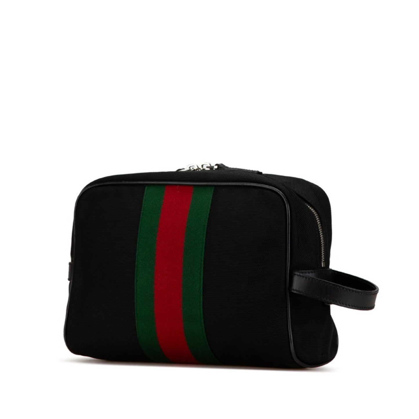 Gucci Black Canvas Leather Clutch Bag