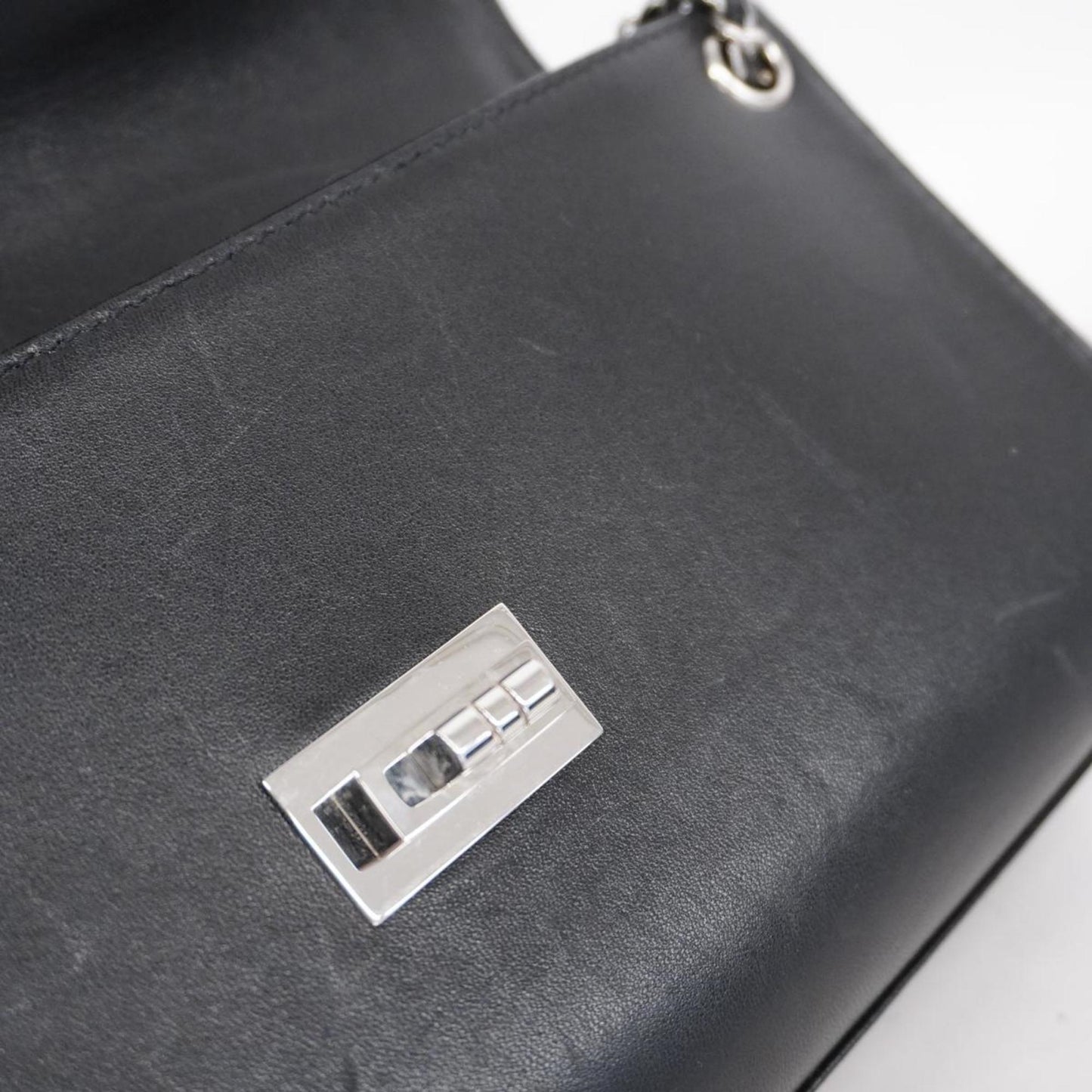 Chanel Shoulder Bag 2.55 Chain Lambskin Black Women's