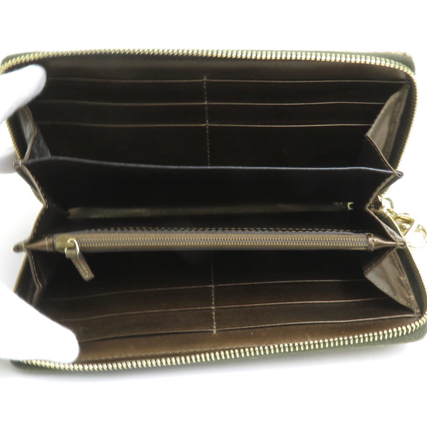 Gucci Brown Canvas Leather Long Wallet (Bi-Fold)