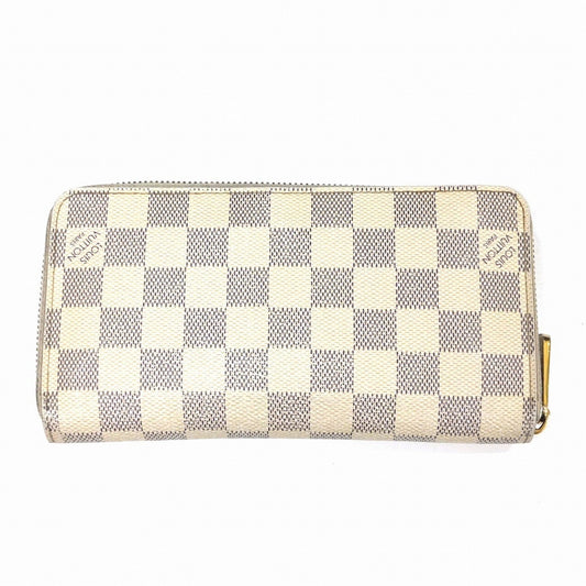LOUIS VUITTON Long Wallet Zippy N41660  Damier Azur White Round