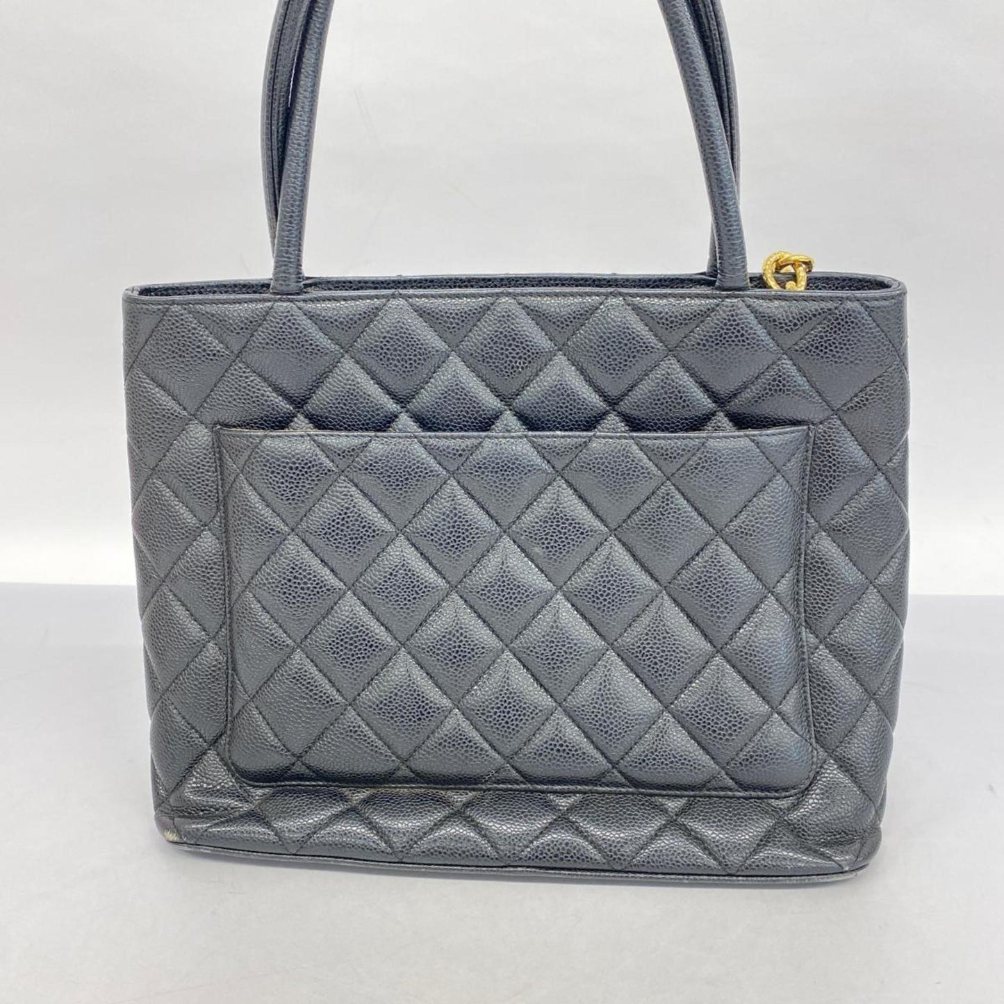 Chanel Tote Bag Reproduction Caviar Skin Black Women's