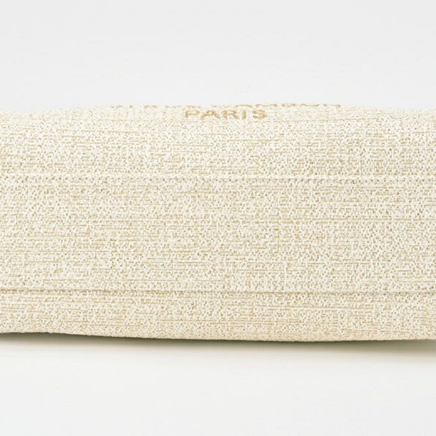 CHANEL Deauville MM Medium Chain Tote Bag A67001 Straw Canvas/Leather White/Gold B-156016