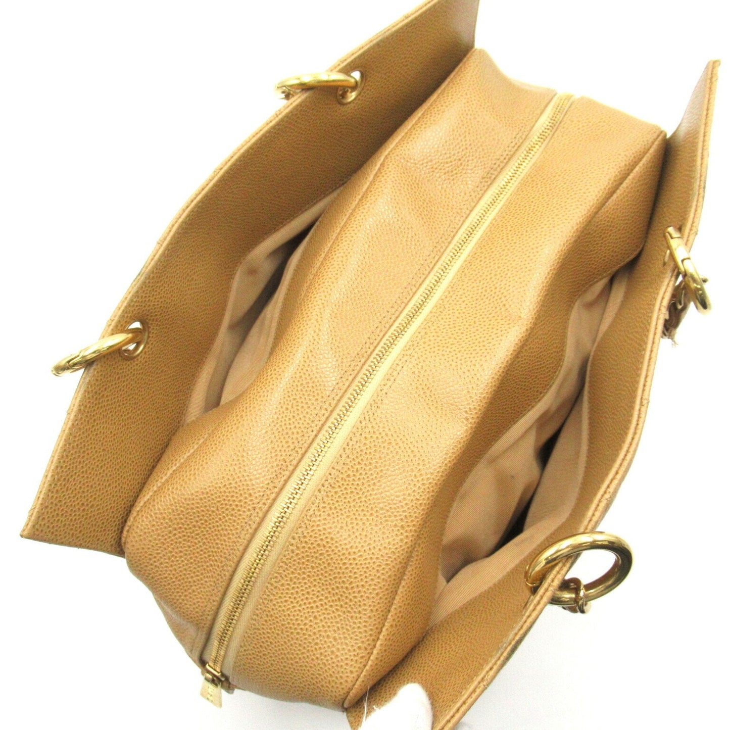 CHANEL Shoulder Tote Bag Caviar Skin (Grained Calf) Women's Beige A18004