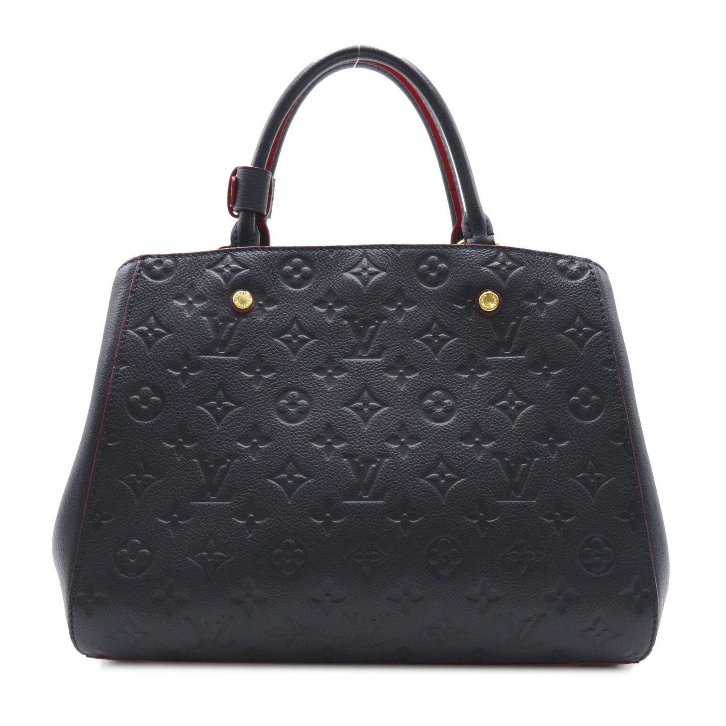 LOUIS VUITTON Montaigne MM Navy Red MarineRouge Monogram empreinte leather M42746