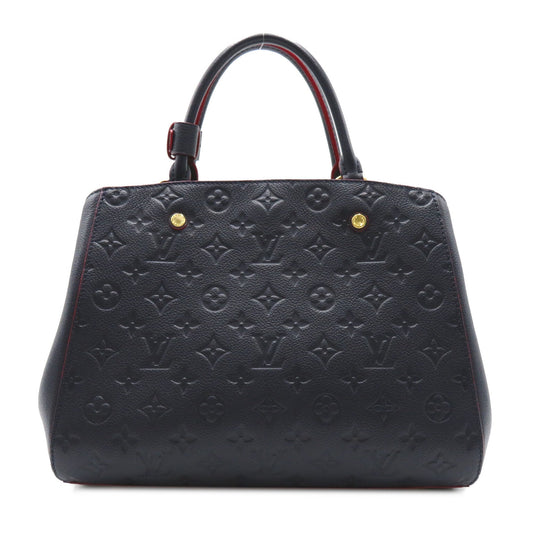 LOUIS VUITTON Montaigne MM Navy Red MarineRouge Monogram empreinte leather M42746