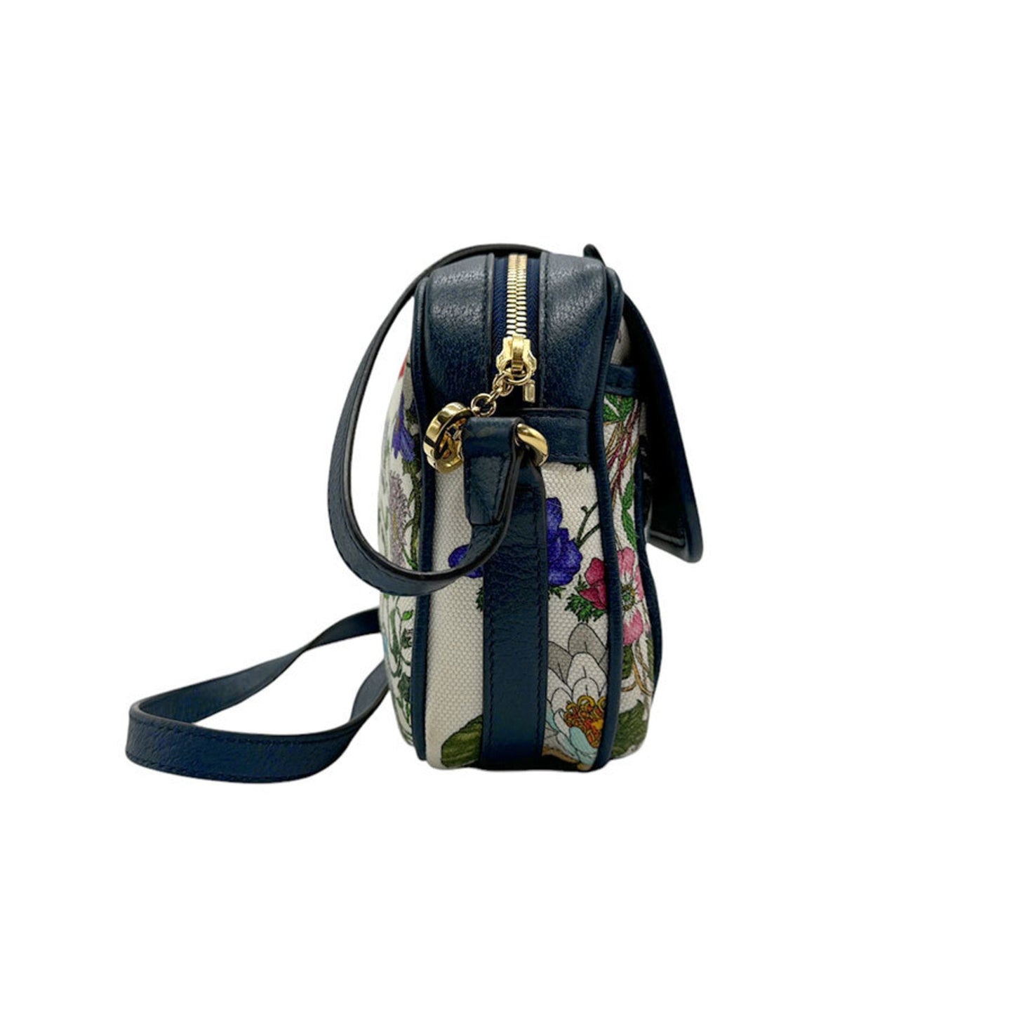 Gucci Multi-Color Navy Canvas Leather Shoulder Bag