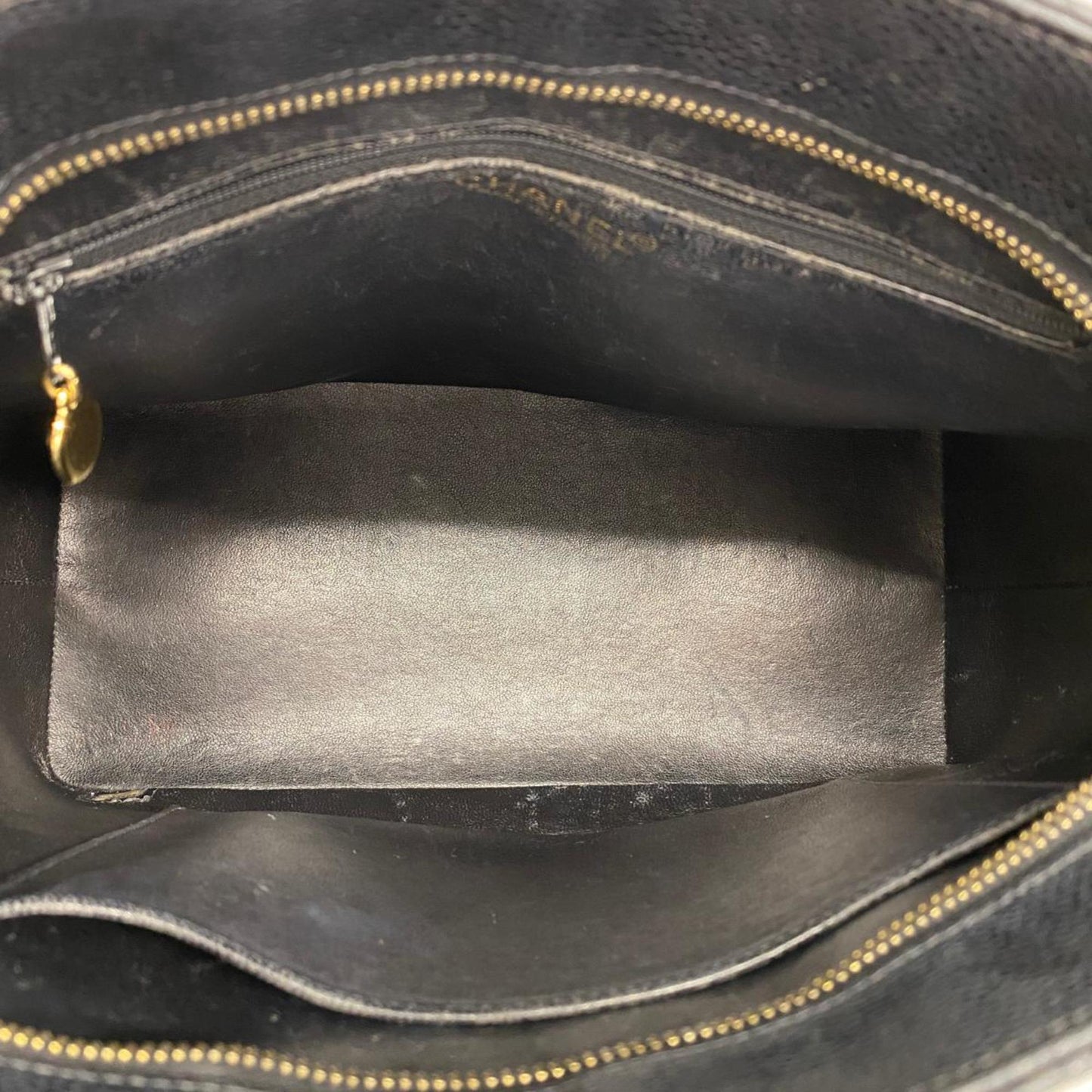 Chanel Tote Bag Reproduction Caviar Skin Black Women's