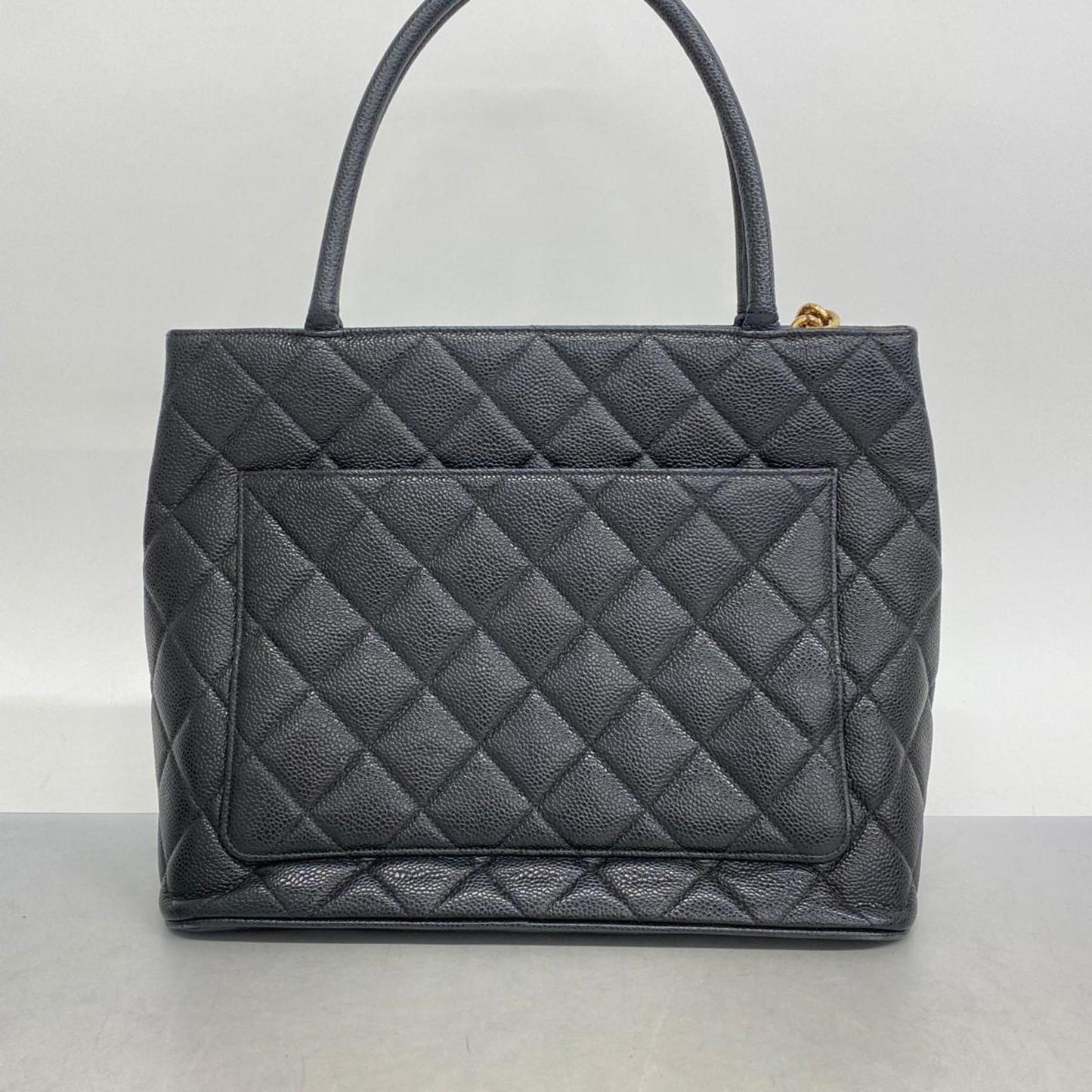 Chanel Tote Bag Reproduction Caviar Skin Black Women's