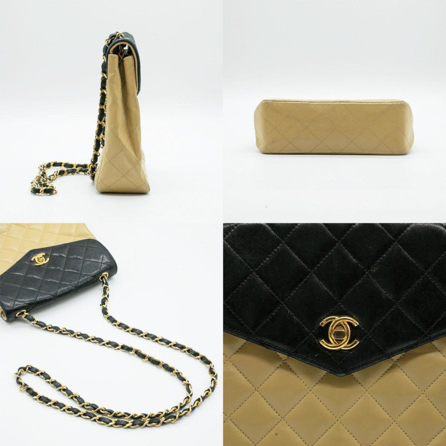 CHANEL Shoulder Bag Matelasse Leather Beige Women's PD14