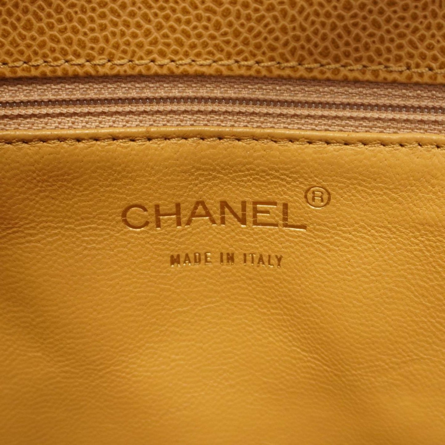 Chanel Tote Bag Matelasse Caviar Skin Beige Champagne Women's