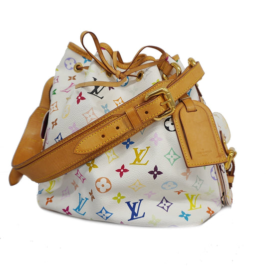 Louis Vuitton Monogram Multicolore Petit Noe M42229 Women's Shoulder Bag Blanc