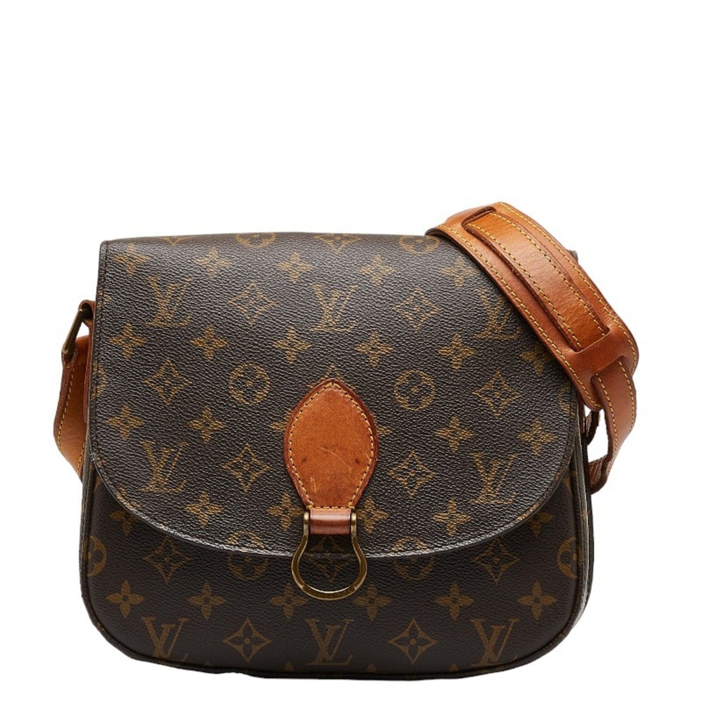 LOUIS VUITTON Monogram Saint-Clue GM Shoulder Bag M51242 Brown PVC Leather Women's