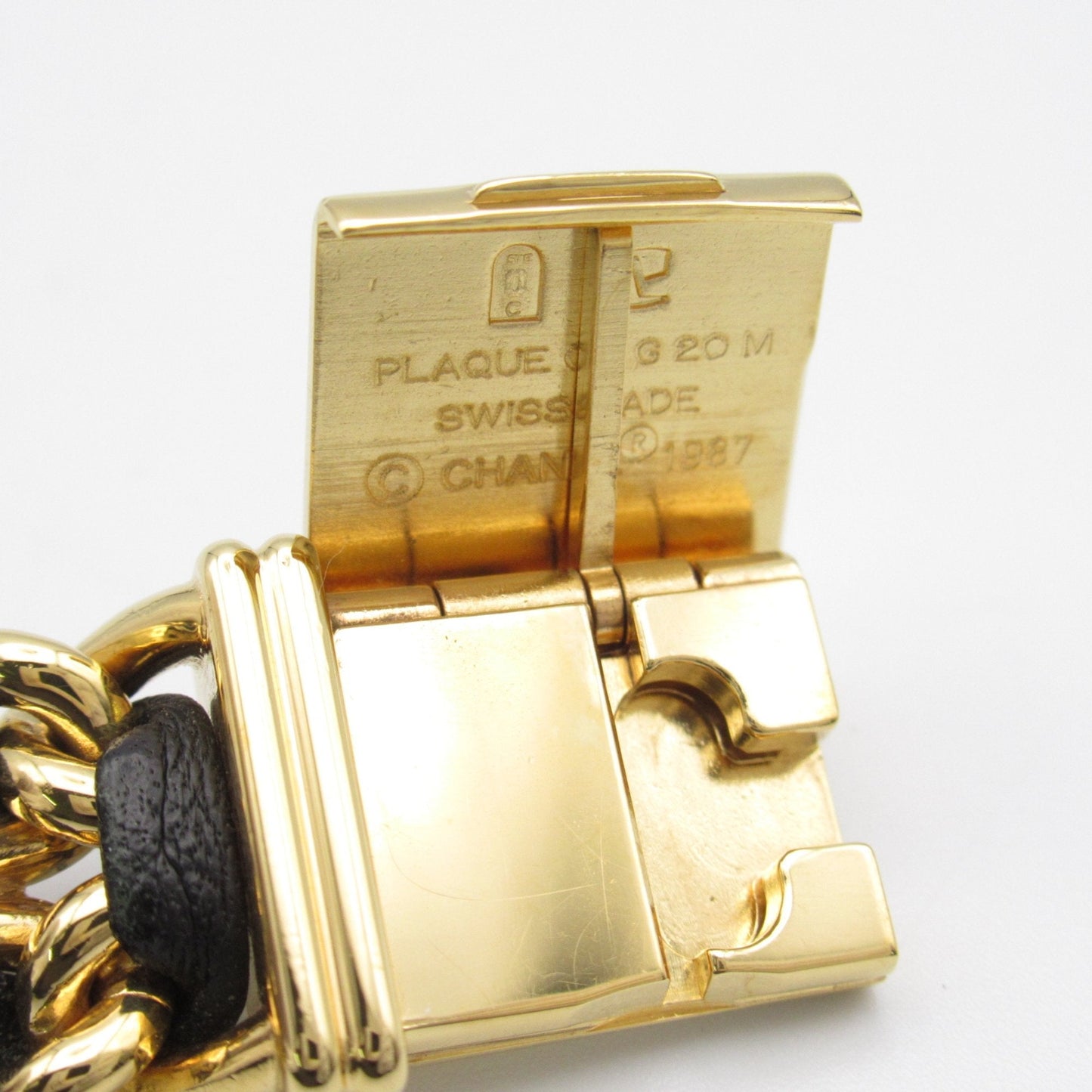 CHANEL Premiere L Wrist Watch H0001 Quartz Black Gold Plated Leather belt H0001