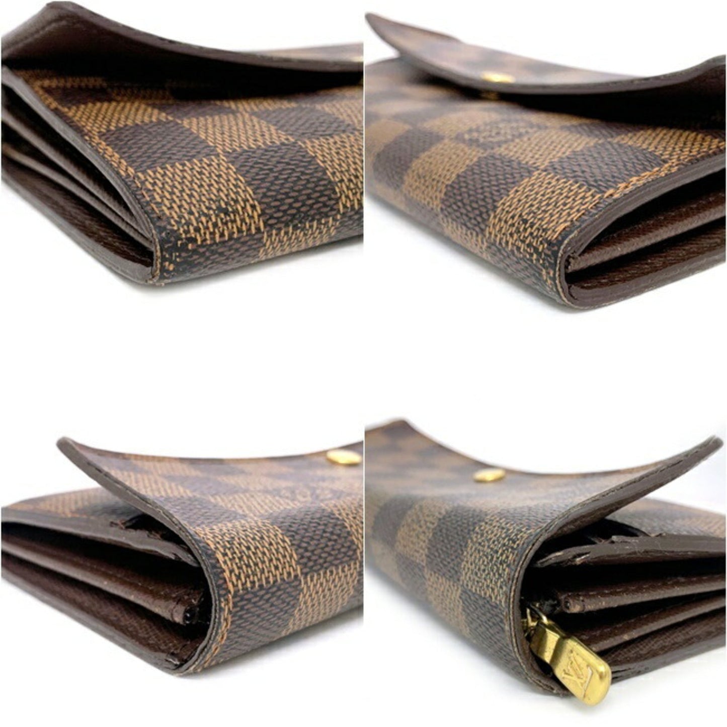 Louis Vuitton Portofeuil Sara Damier Ebene N61724 Long Bi-Fold Wallet Canvas CA2058 LOUIS VUITTON Coin Purse Flap Women's Men's