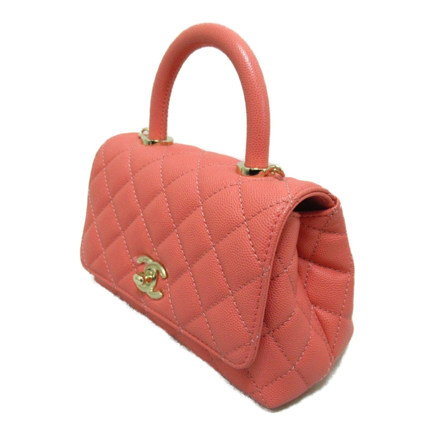 CHANEL Coco Handle Matelasse 2-way Shoulder Bag Caviar Skin (Grained Calf) Women's Pink