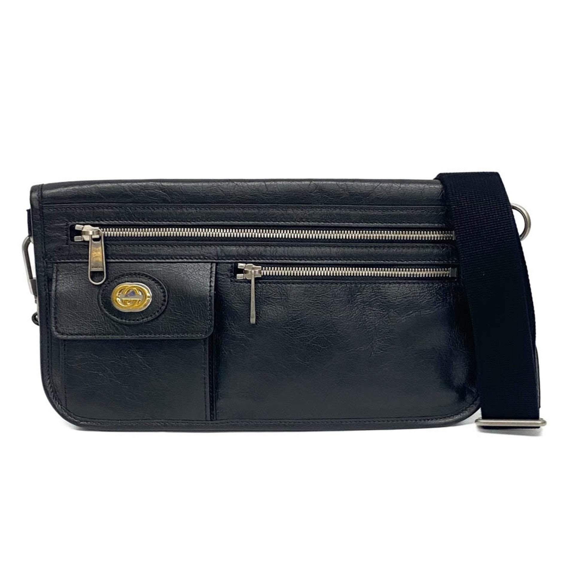 Gucci Black Leather Shoulder Bag ()