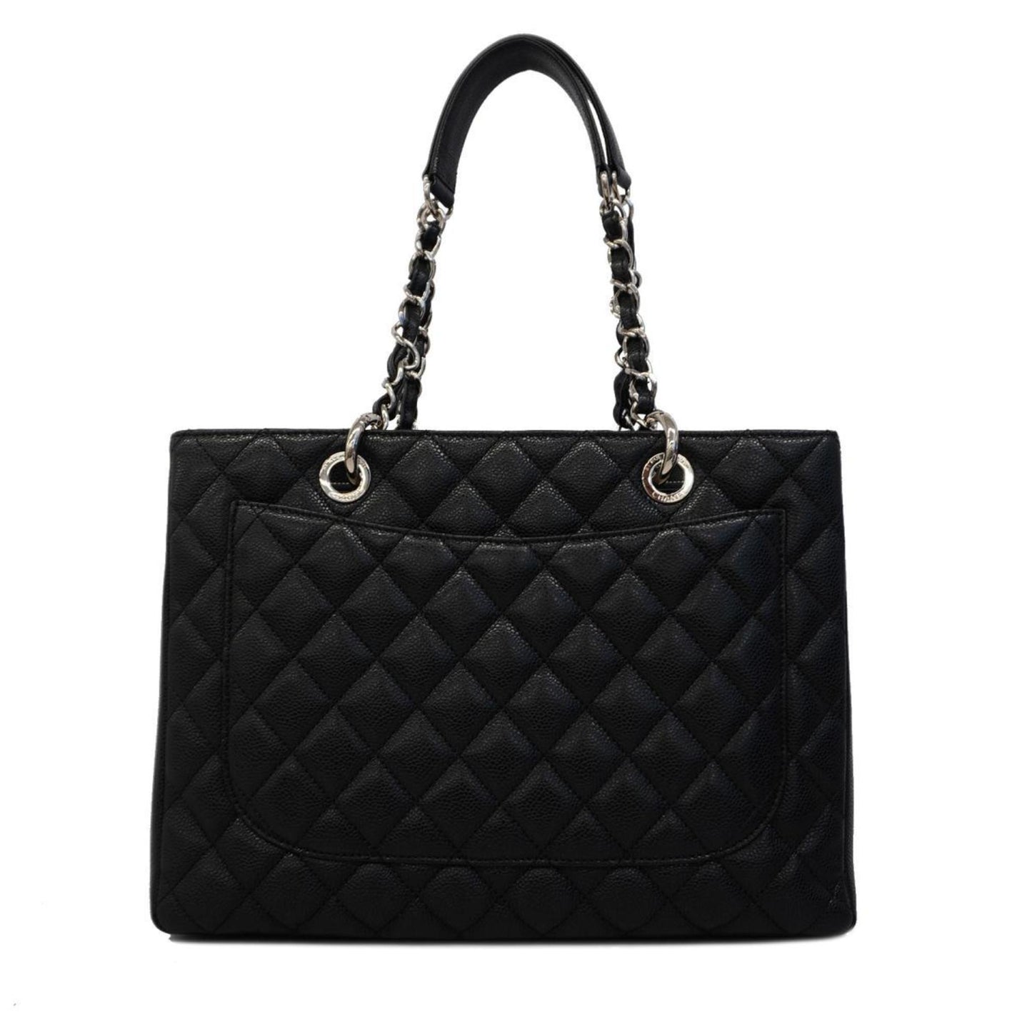 Chanel Tote Bag Matelasse Chain Shoulder Caviar Skin Black Women's
