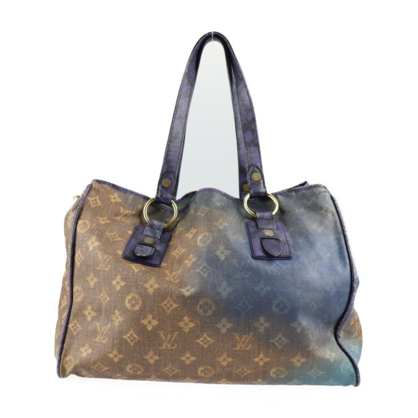 LOUIS VUITTON Heartbreak Monogram Jokes Tote Bag M95740 Coated Canvas Leather Purple Series Blue Multicolor Shoulder
