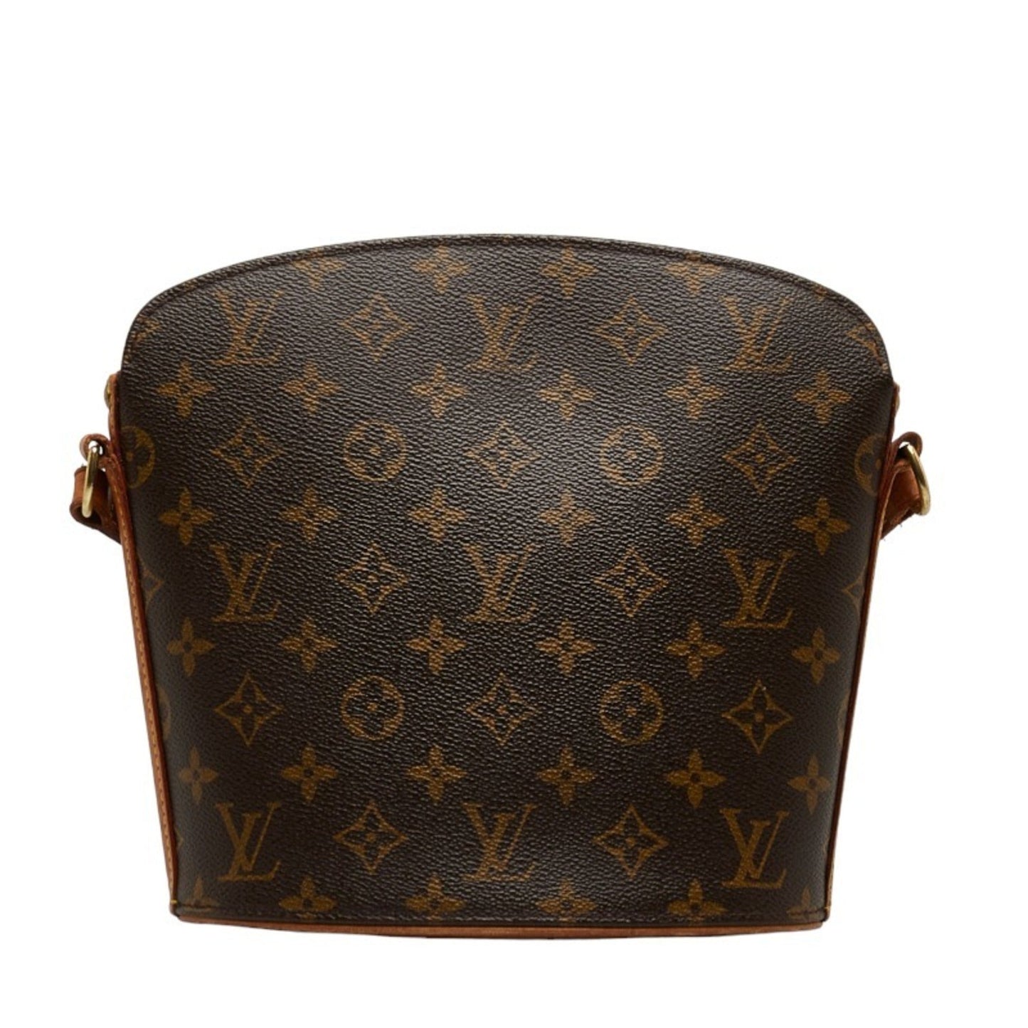 LOUIS VUITTON Monogram Drouot Shoulder Bag M51290 Brown PVC Leather Women's