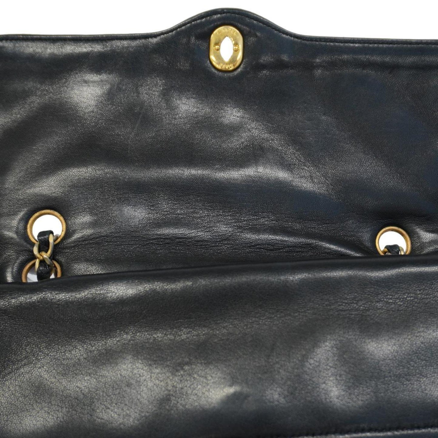 Chanel Shoulder Bag Matelasse Paris Limited W Flap Chain Lambskin Black Women's