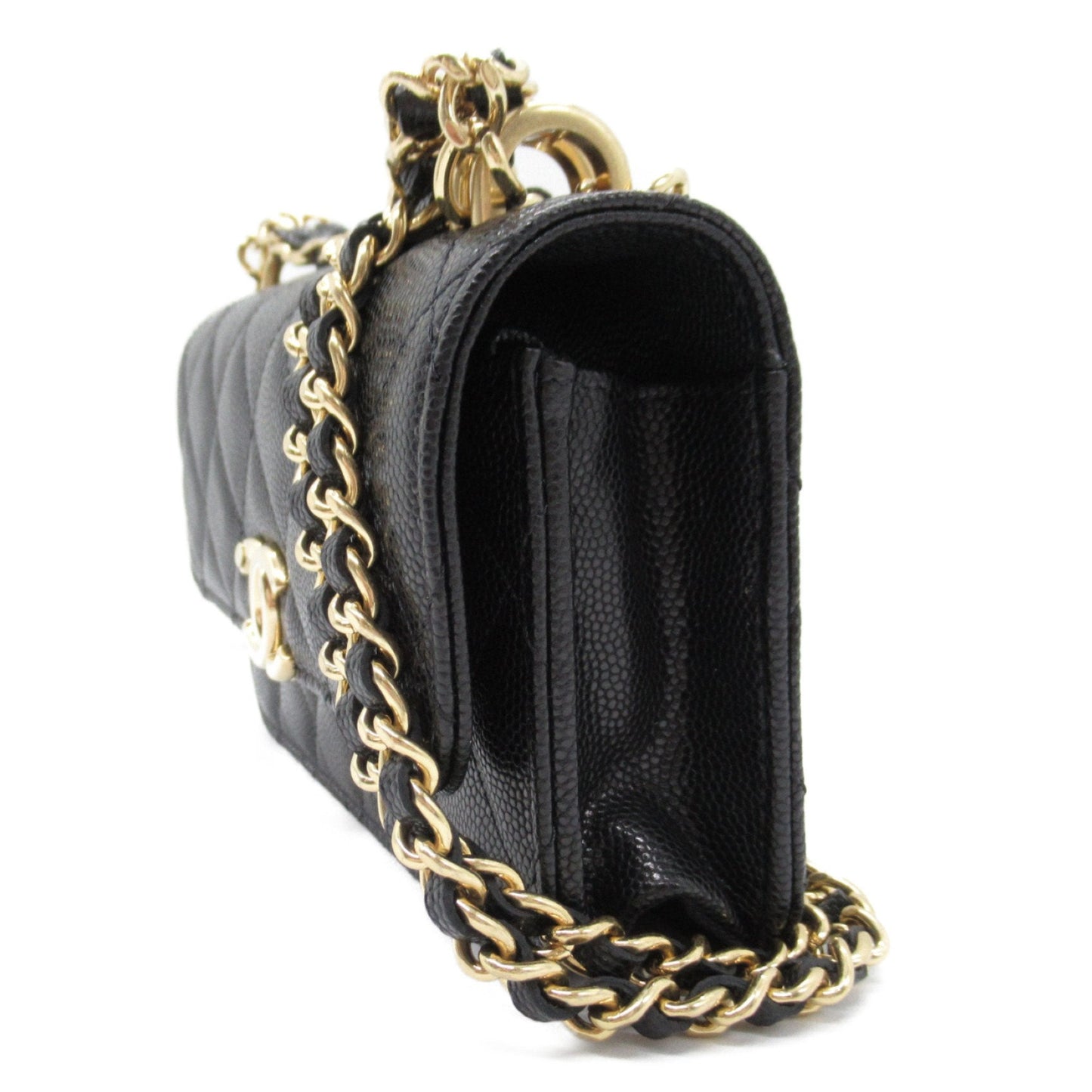 CHANEL Chain wallet Shoulder Bag Black Caviar Skin (Grained Calf) AP3106