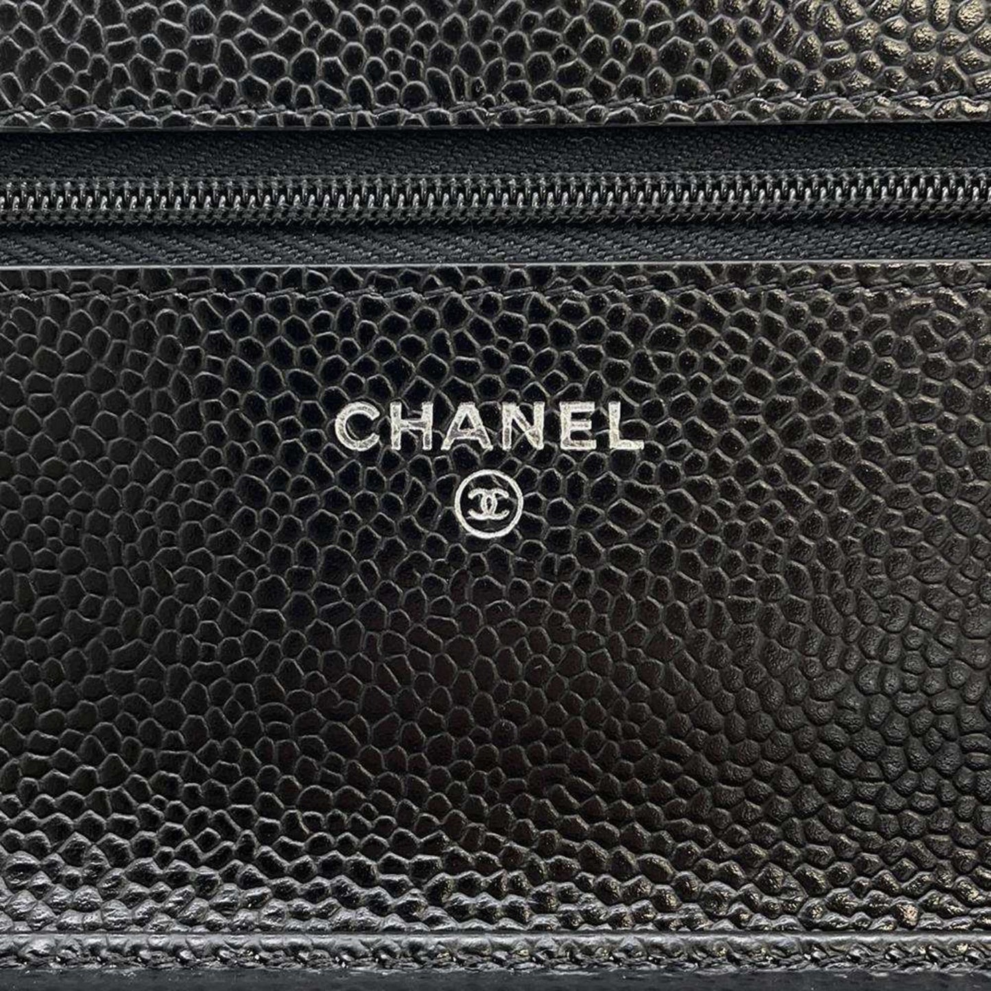 Chanel Chain Wallet Classic Matelasse Coco Mark Caviar Skin AP0250 CHANEL Black