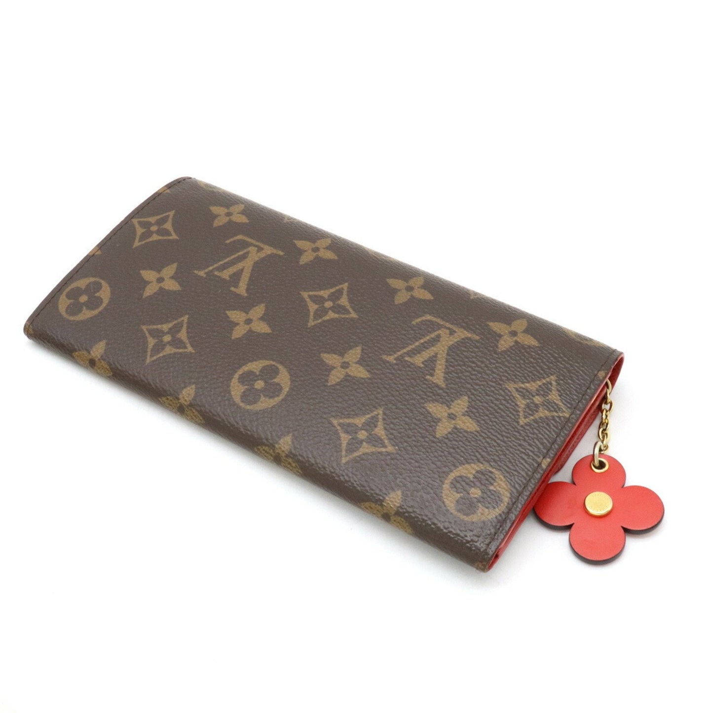 LOUIS VUITTON Monogram Portefeuille Emily Flower Motif Bifold Long Wallet Poppy Red M62941