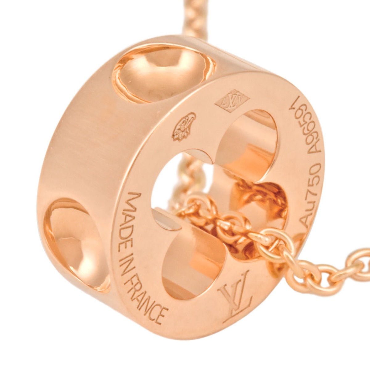 LOUIS VUITTON Pendantif Empreinte Necklace 40cm K18PG Q93673