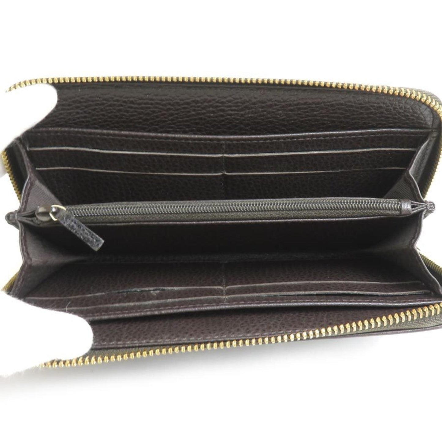 Gucci Dark Brown Leather Long Wallet (Bi-Fold)