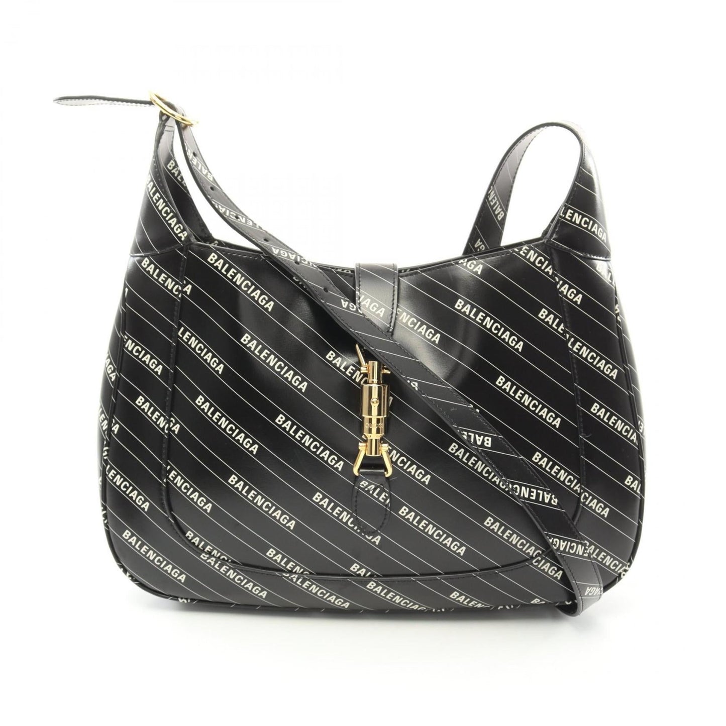 Gucci Black White Leather Shoulder Bag