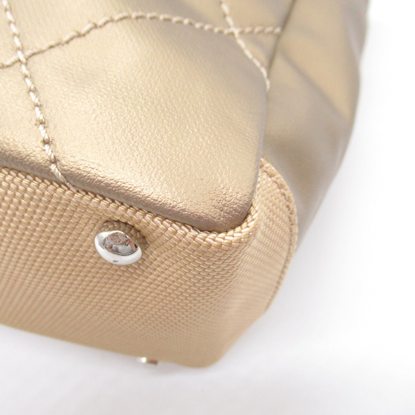 CHANEL Paris Biarritz Tote PM Tote Bag Gold canvas Coated canvas