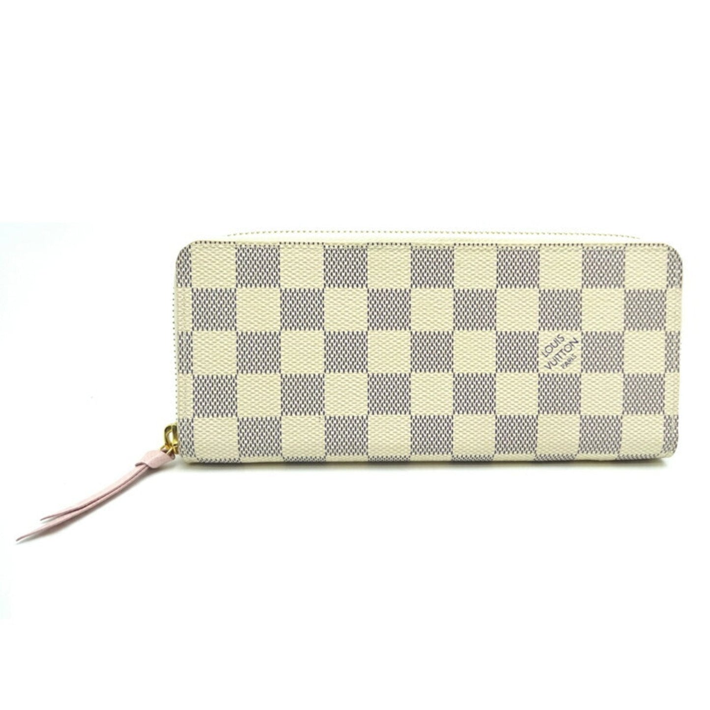 LOUIS VUITTON Portefeuil Clemence Women's Long Wallet N61264 Damier Azur [White]/Rose Ballerine