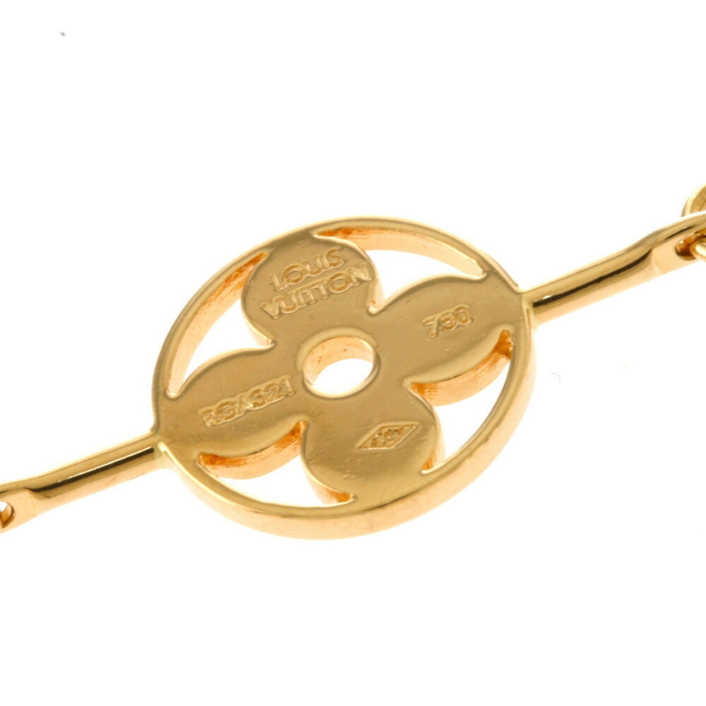 LOUIS VUITTON Monogram Necklace K18 Yellow Gold Women's