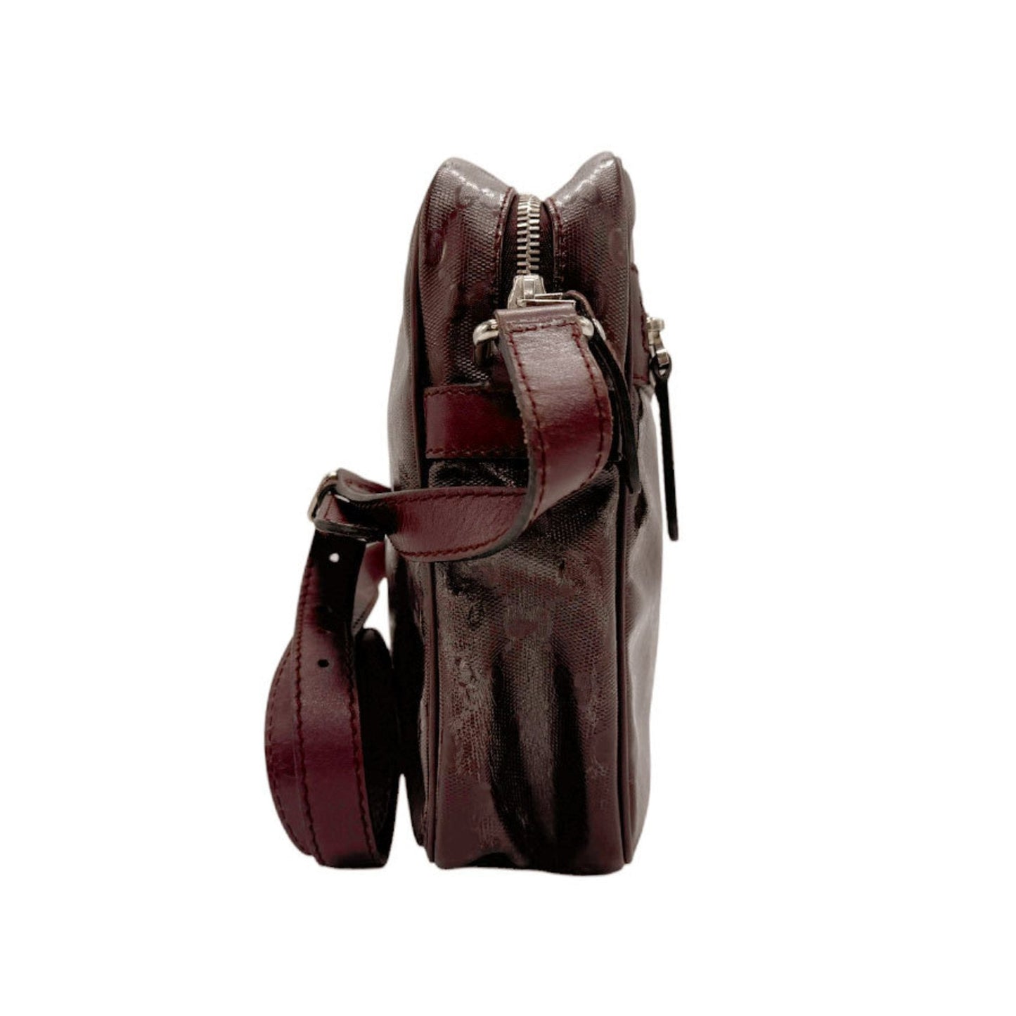 Gucci Gg Imprimé Bordeaux Pvc Shoulder Bag