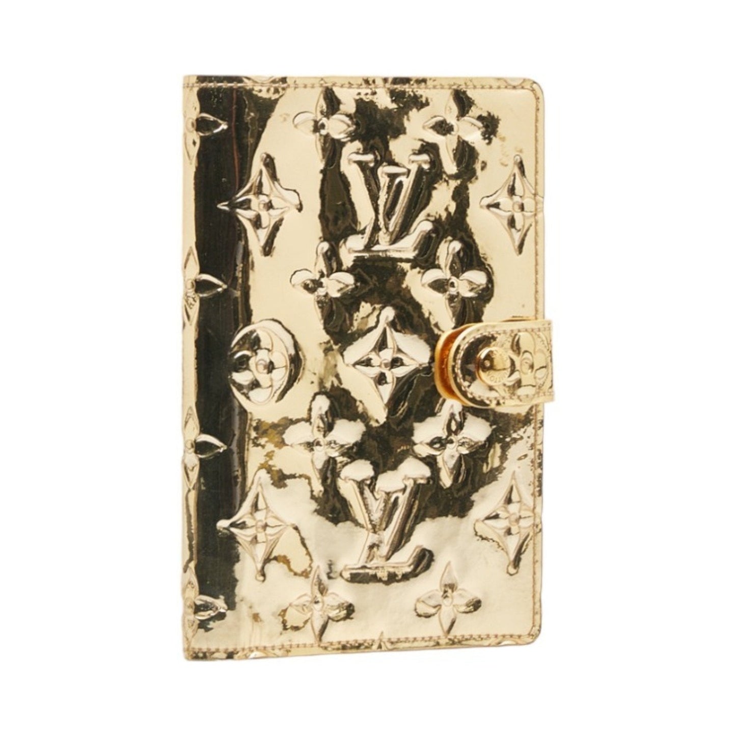 LOUIS VUITTON Monogram Vernis Agenda PM Notebook Cover R20962 Miroir Gold Patent Leather Women's