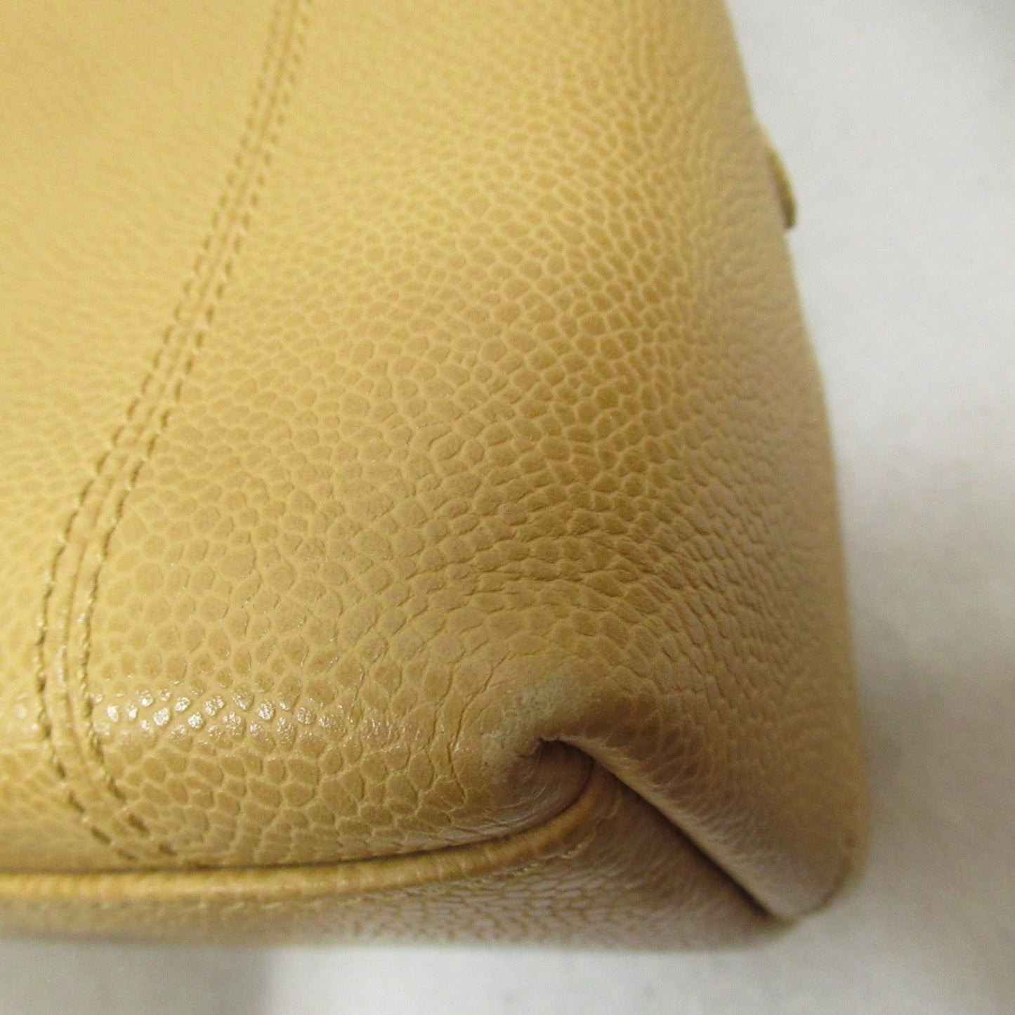 CHANEL Tote Bag Beige Caviar Skin (Grained Calf)