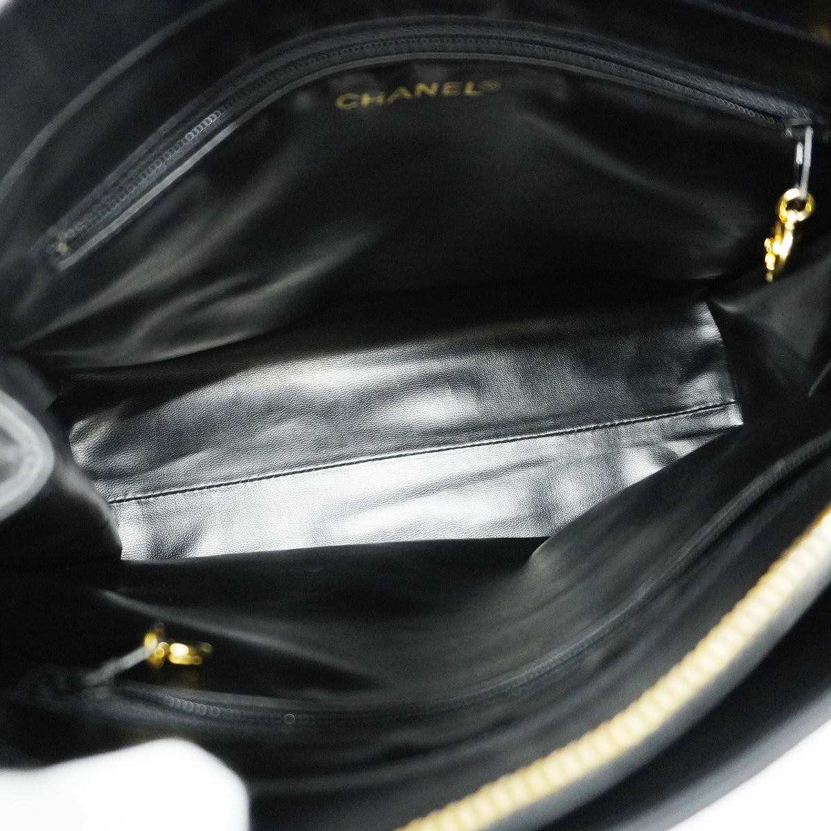 ChanelAuth  Chain Shoulder Women's Leather Shoulder Bag Black