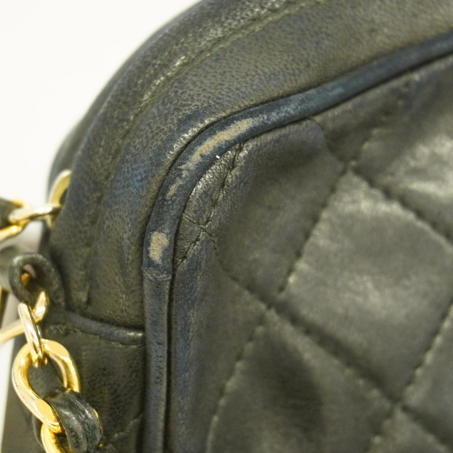 Chanel Shoulder Bag with Matelasse Bag, Lambskin, Black, Women's