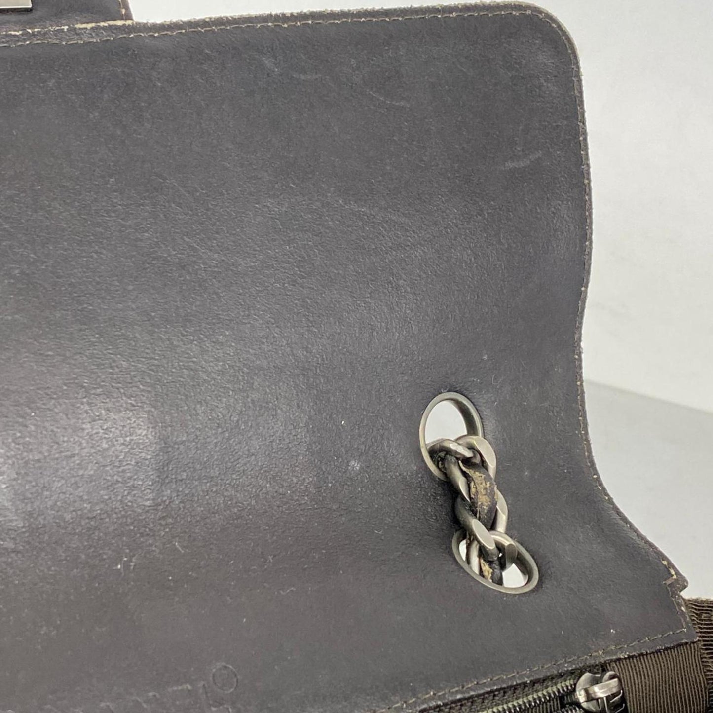 Chanel Shoulder Bag Chocolate Bar Double Chain Denim Blue Women's