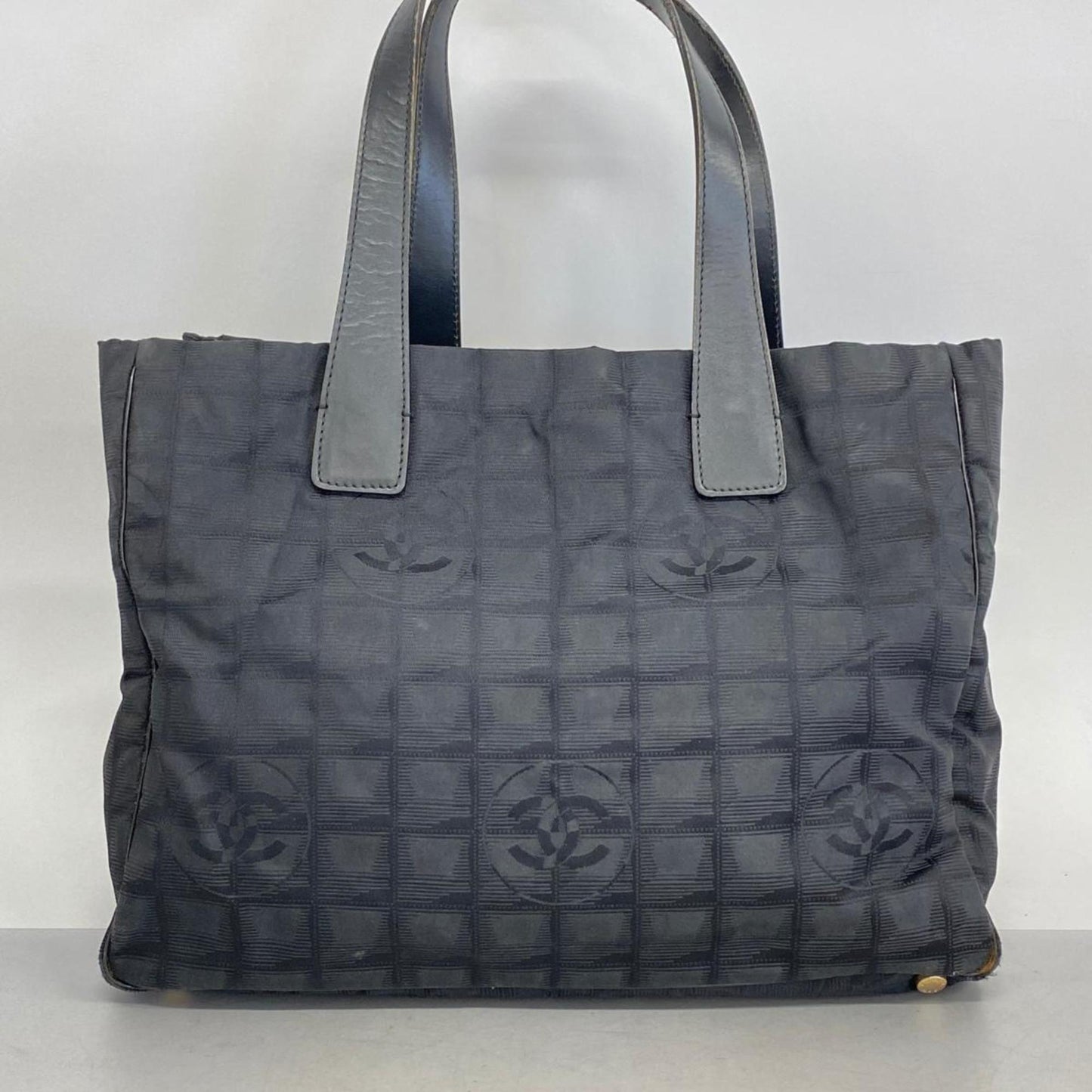 Chanel Tote Bag New Travel Nylon Black Champagne Women's