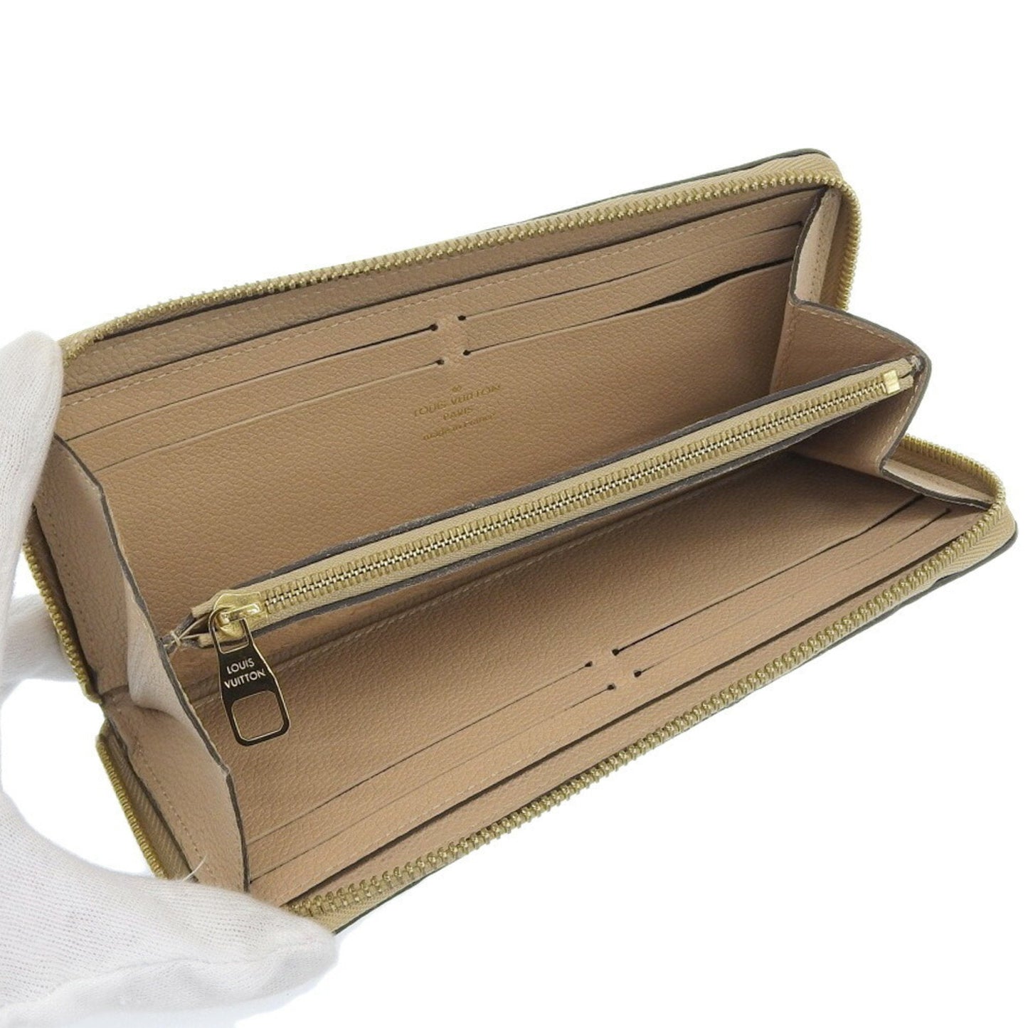 LOUIS VUITTON Portefeuille Clemence Long Wallet M60173 Monogram Implant Dune Beige SP4154 Ladies