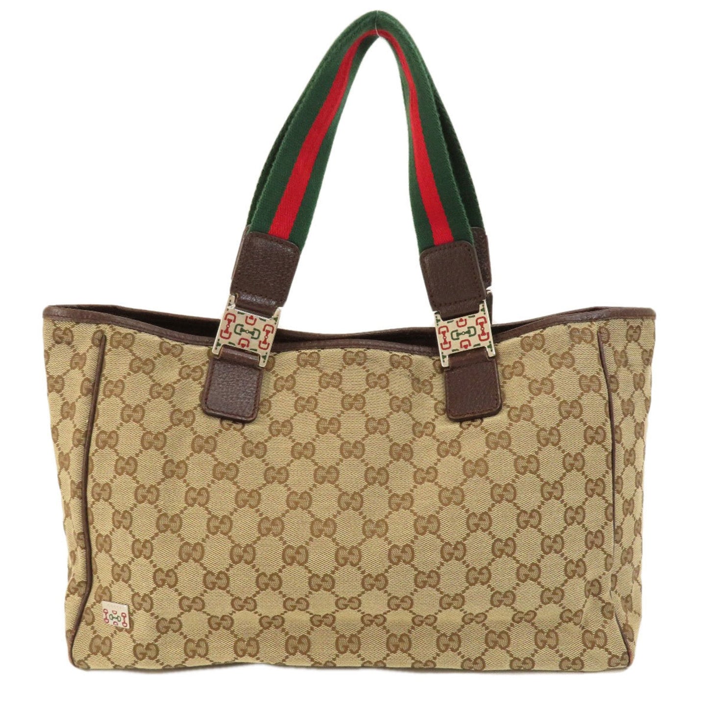 GUCCI 145758 GG Sherry Line Handbag Canvas Ladies