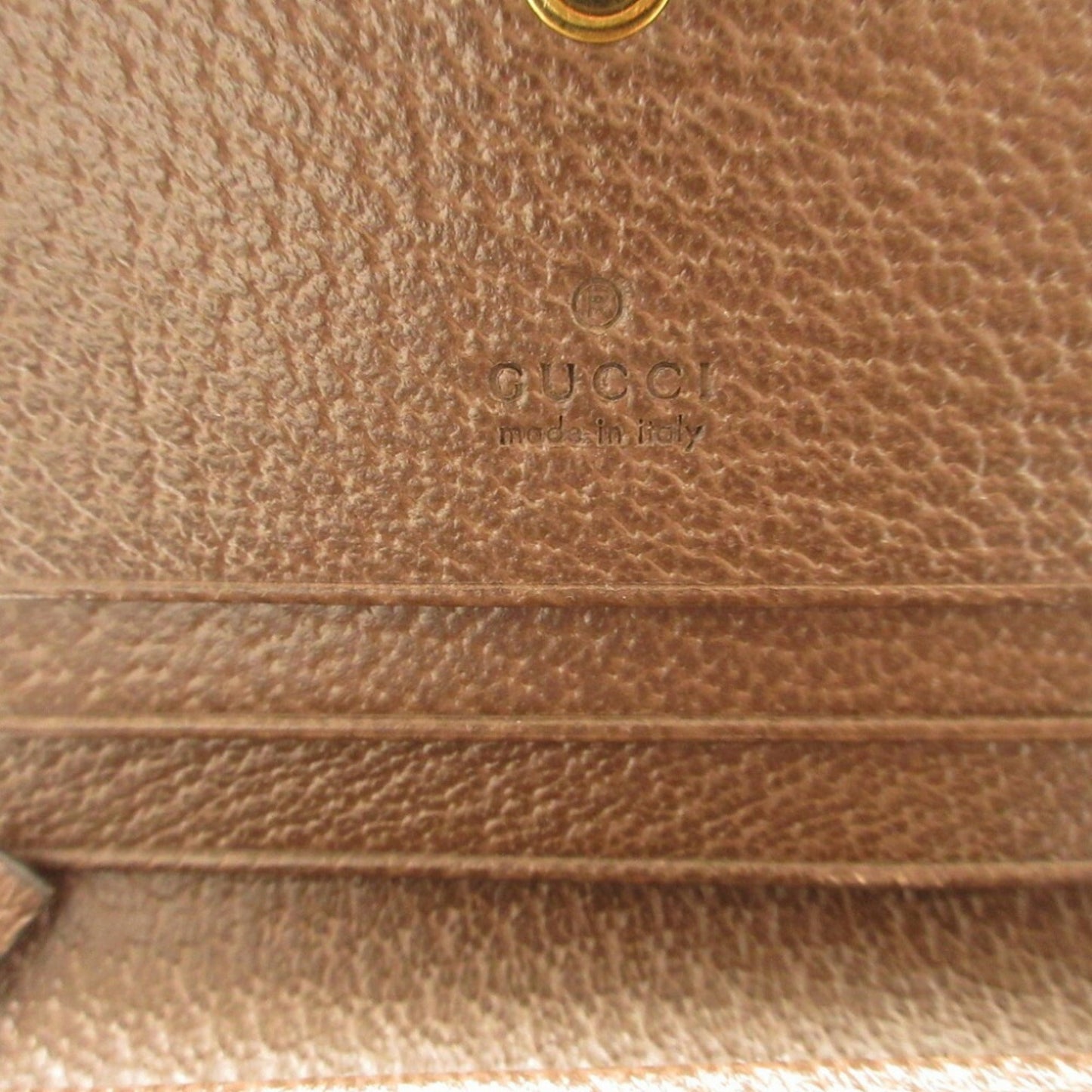 GUCCI 658244 Jumbo GG Bamboo Canvas Leather Brown Bifold Wallet 0153