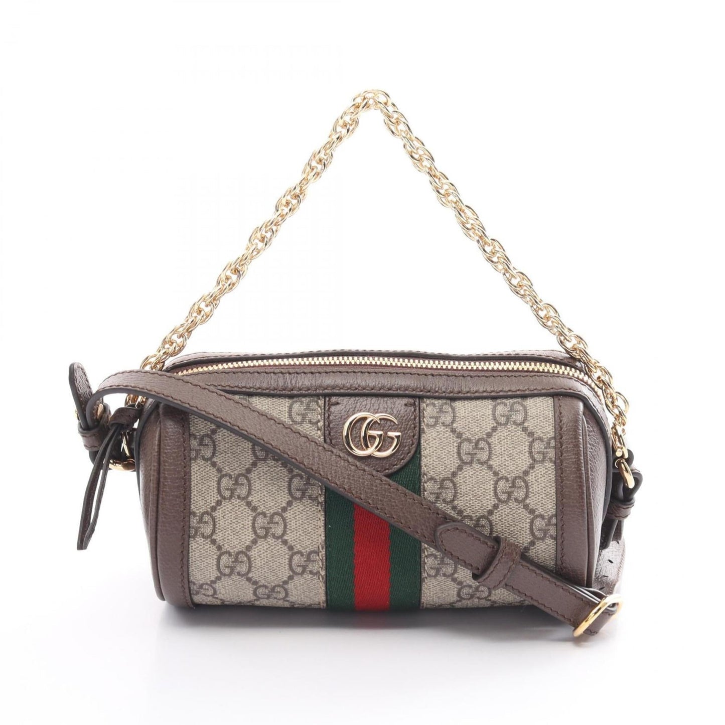 Gucci Beige Brown Multi-Color Pvc Coated Canvas Leather Shoulder Bag