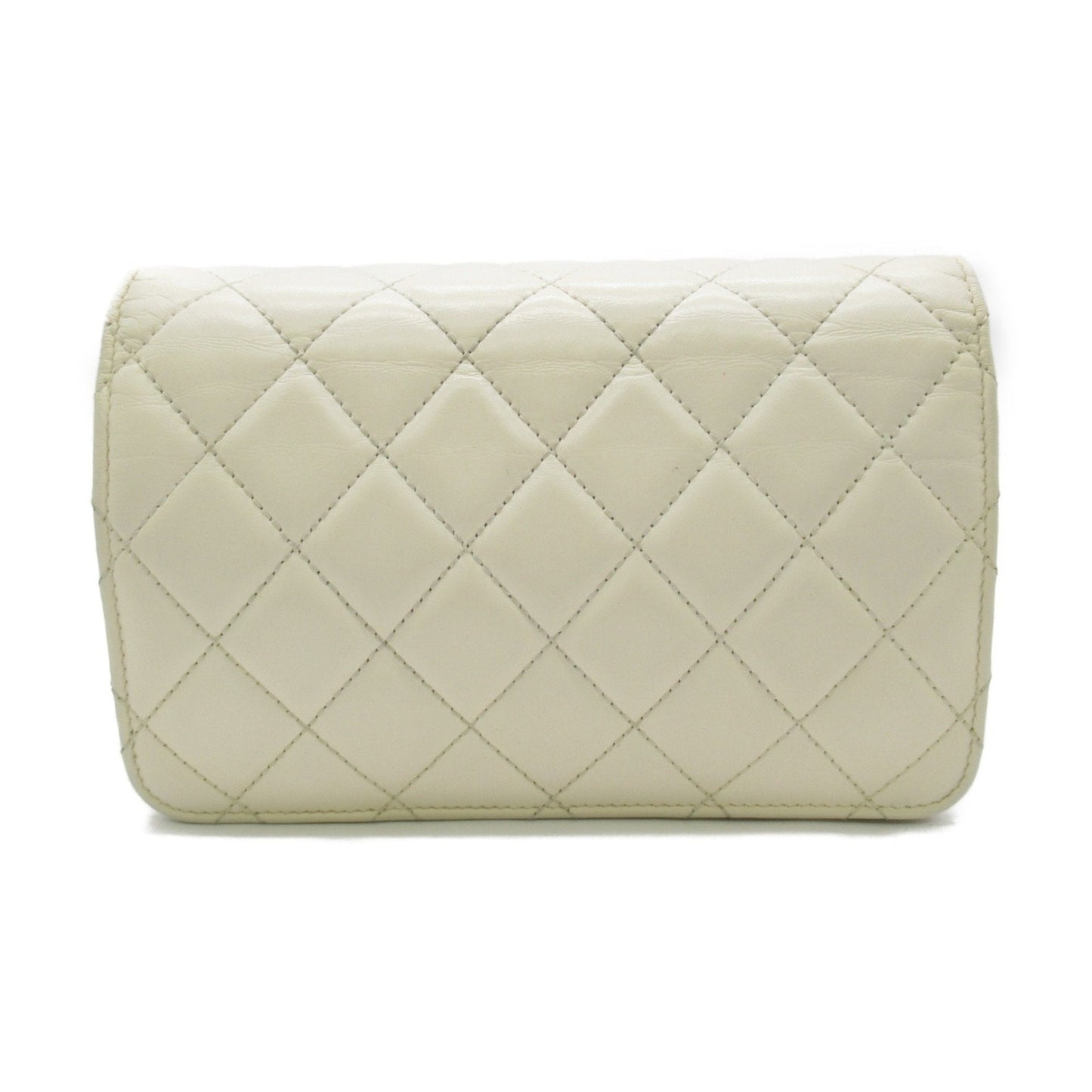 CHANEL Chain Wallet Shoulder Bag Calfskin (Cowhide) Women's White