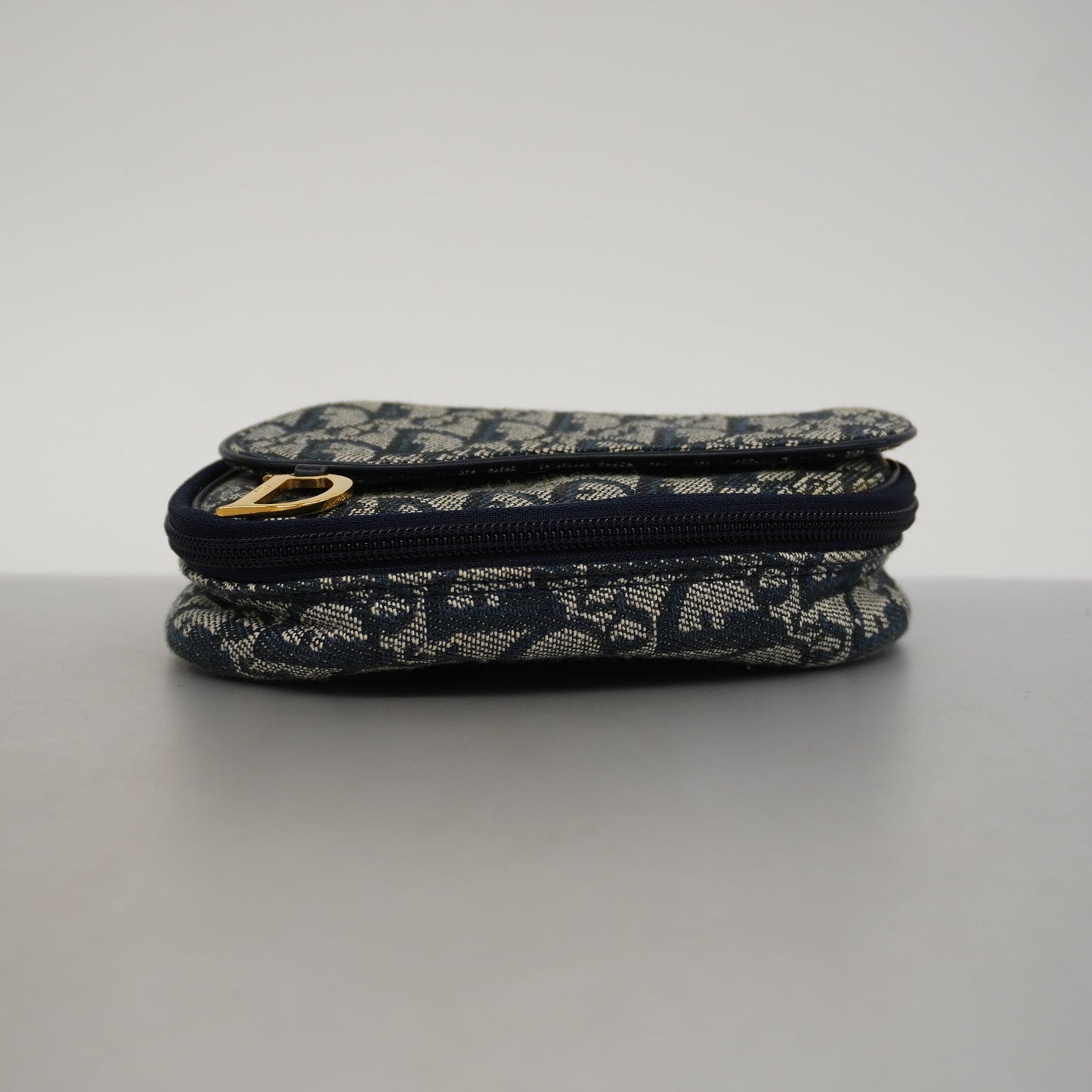 CHRISTIAN DIORAuth  Trotter Saddle Pouch Women's Canvas Pouch Navy