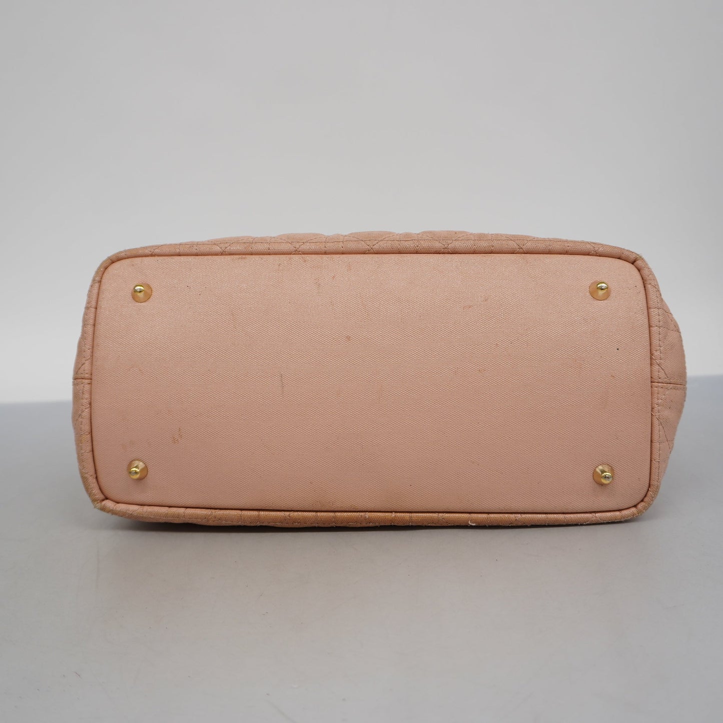 CHRISTIAN DIORAuth  Canage Women's Coated Canvas,Leather Tote Bag Salmon Pink