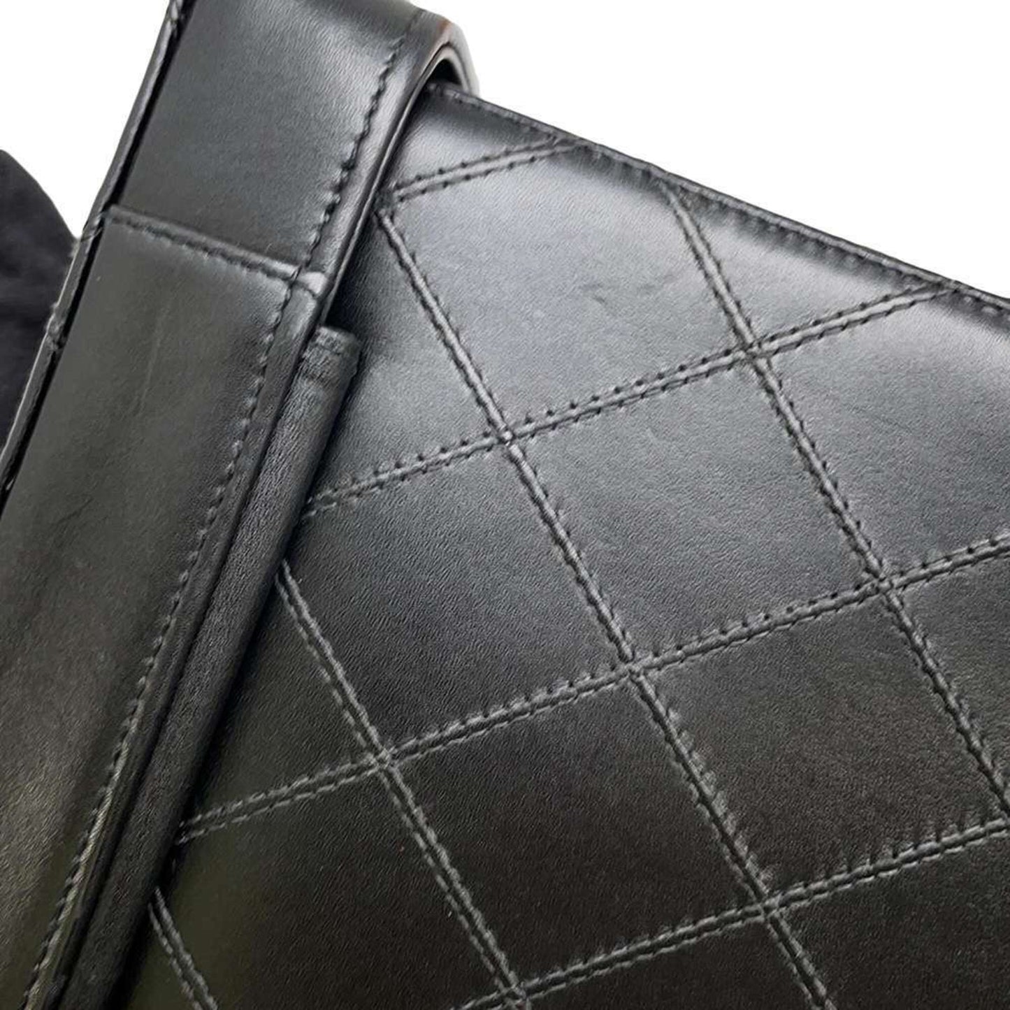 Chanel Vanity Bag Matelasse Coco Mark Bicolor Lambskin CHANEL 2way Shoulder Hand Black